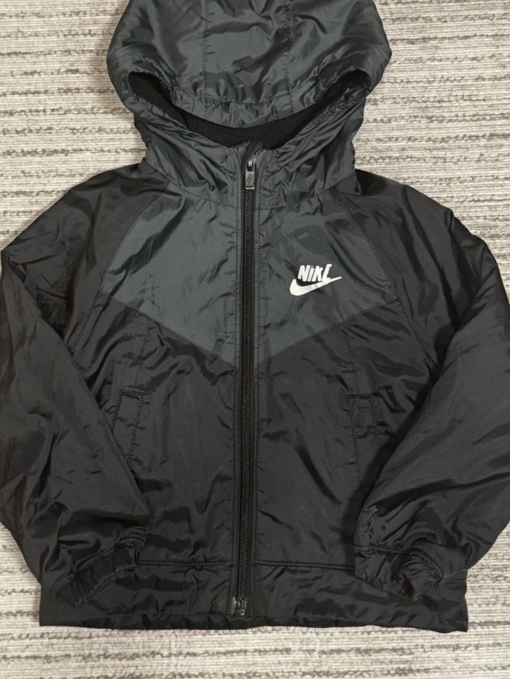 Nike Kids' Black Hooded Windbreaker Jacket